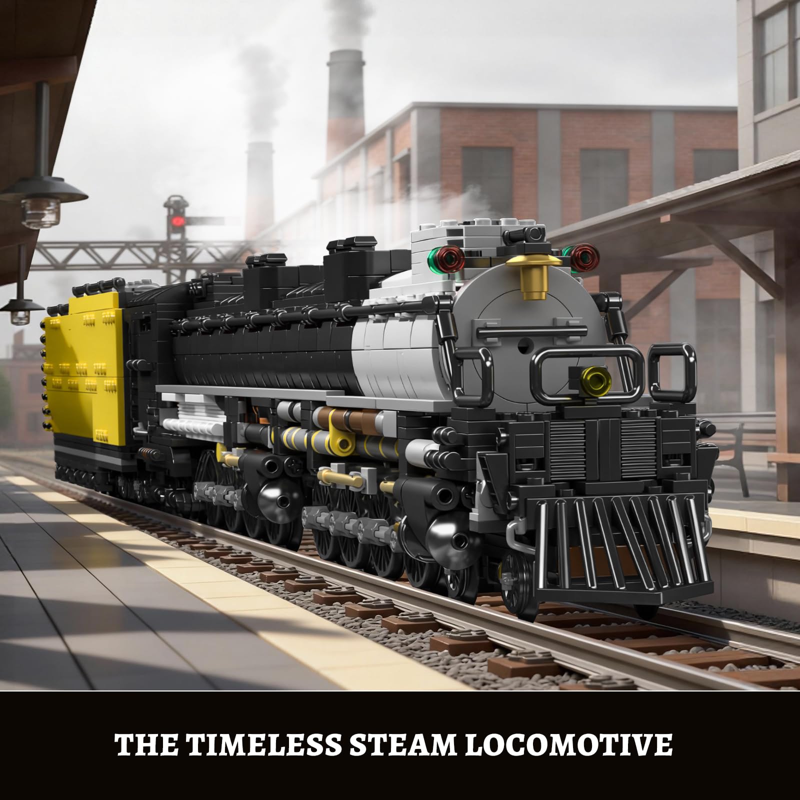 Mould King Big Boy Locomotive - 4844 Steam Locomotive Building Block Set, Legendary Steam Train Display Kit for Gift Giving (3,040 Pieces)