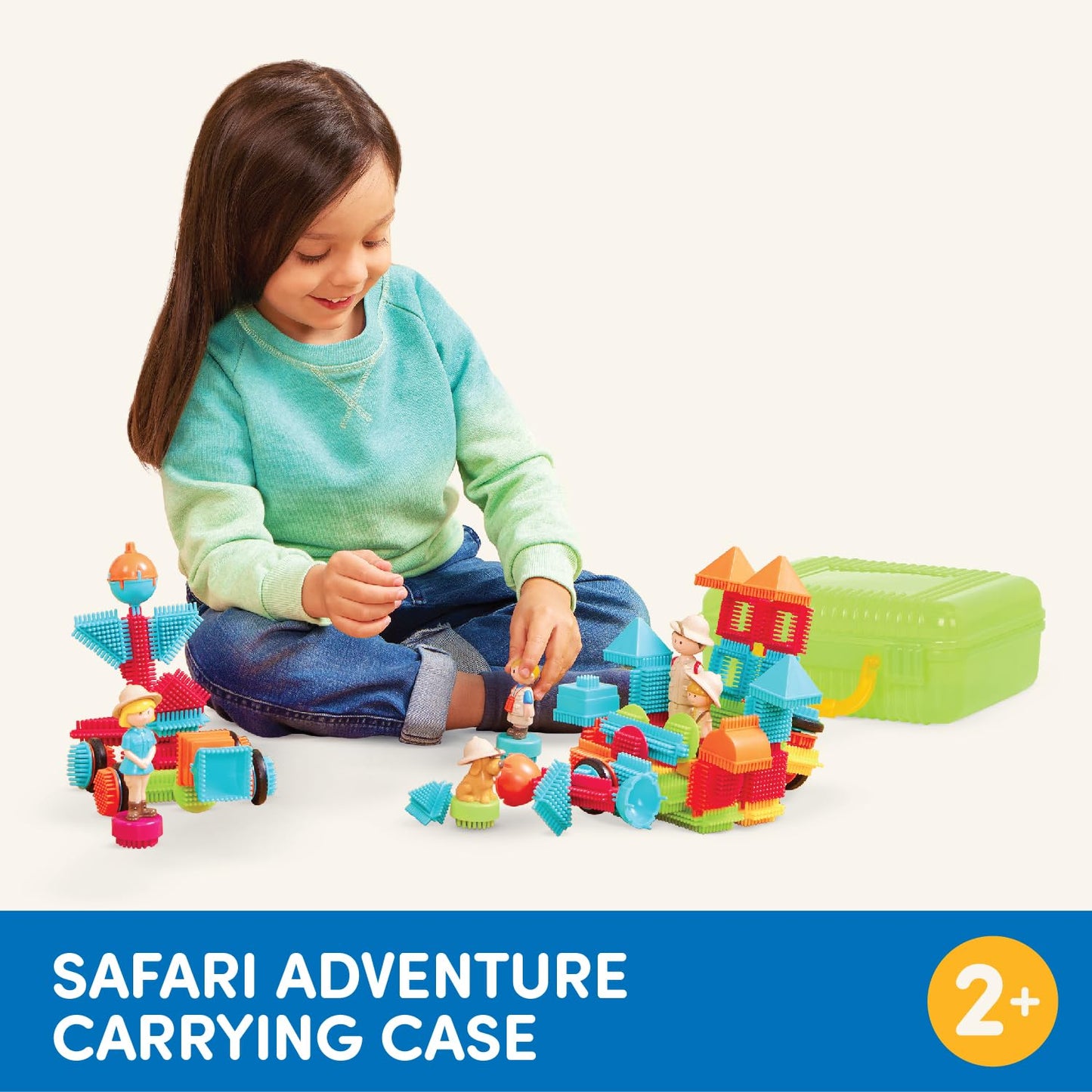 Battat - Bristle Blocks - STEM Interlocking Building Blocks - 85 Pieces Playset - Reusable Carry Case - Developmental Toys for Toddlers & Kids