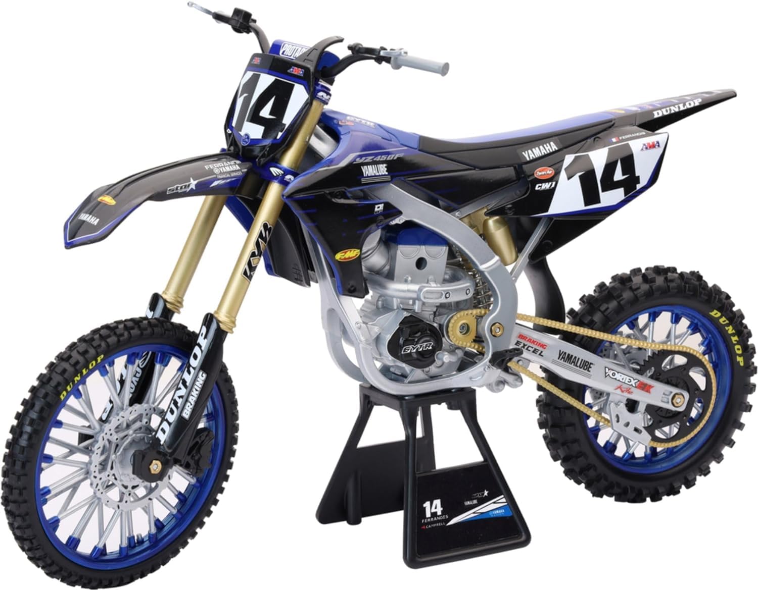 Yamaha YZ450F Motorcycle #14 Dylan Ferrandis Yamaha Factory Racing 1/6 Diecast Model by New Ray