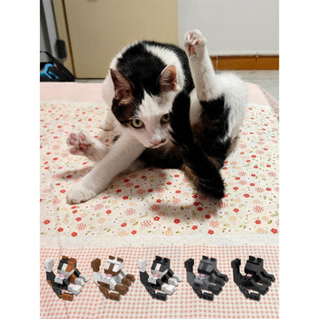 MOC Licking Butt Cat Building Block Set, Compatible with Lego 853792 Accessory, Black, Calico, Siamese Cow Cat, Funny Gift for Animal Lovers, Cat