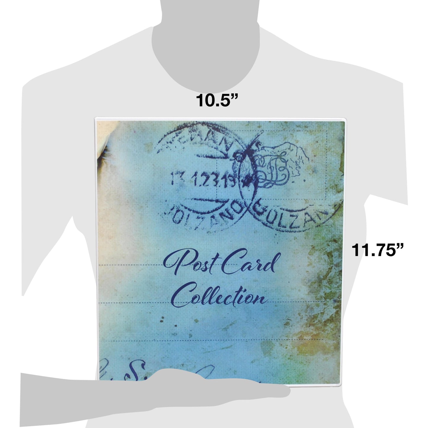 UniKeep Postcard Collector Storage Case with 20 Pages - Holds up to 120 Postcards Measuring 4" x 6" - Additional Pages Can Be Added (Blue)