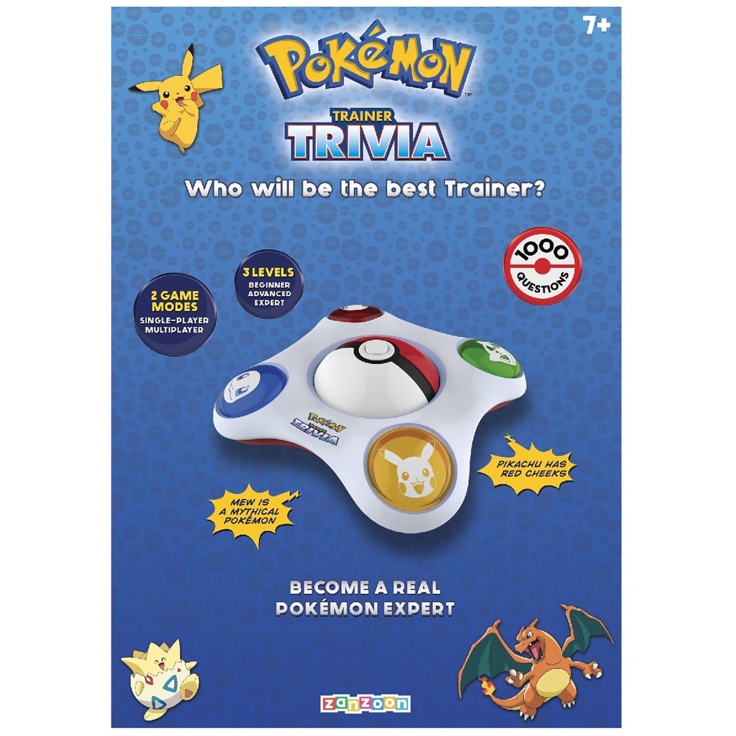 Pokemon Trainer Trivia - Electronic Guessing Game, 1000 Questions, Virtual Game Master, 3 Difficulty Levels, Solo & Multiplayer, Kids 7+, 1-4 Players