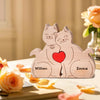 Personalized Name Wooden Cat Family Puzzle Customized Educational Toy Brain Teaser Game with Natural Wood Perfect Birthday Mother's Day for Family