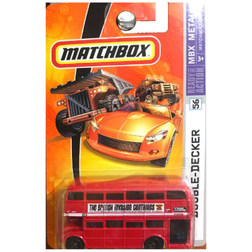 Matchbox 2007 MBX Metal Double Decker Bus British Invasion Red 56