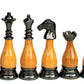 StonKraft Brass Wooden Chess Pieces Pawns Chessmen Figure Figurine Pieces Coins (3.5" King)