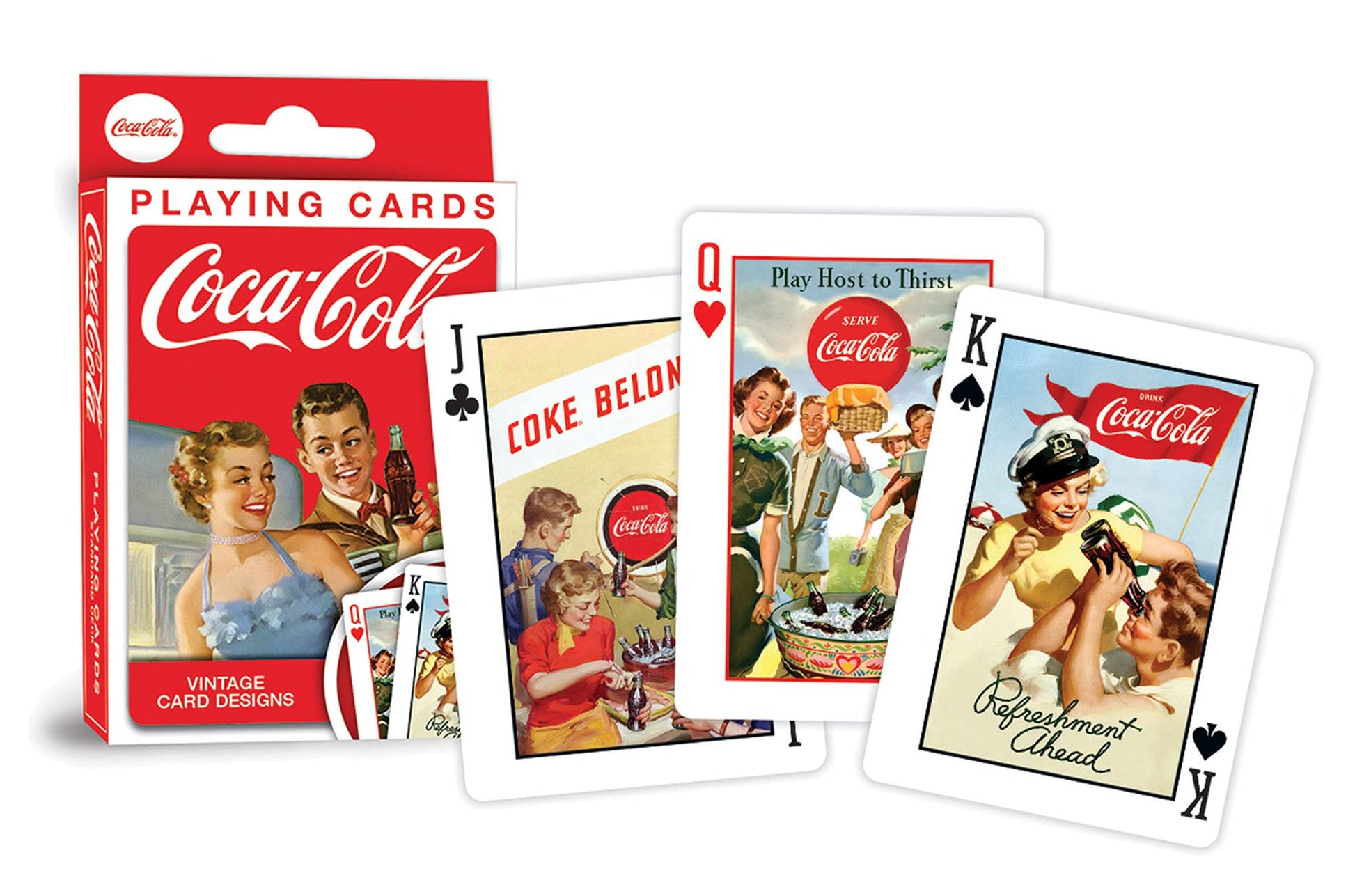 MasterPieces Family Games - Coca-Cola Vintage Ads Playing Cards - Officially Licensed Playing Card Deck for Adults, Kids, and Family