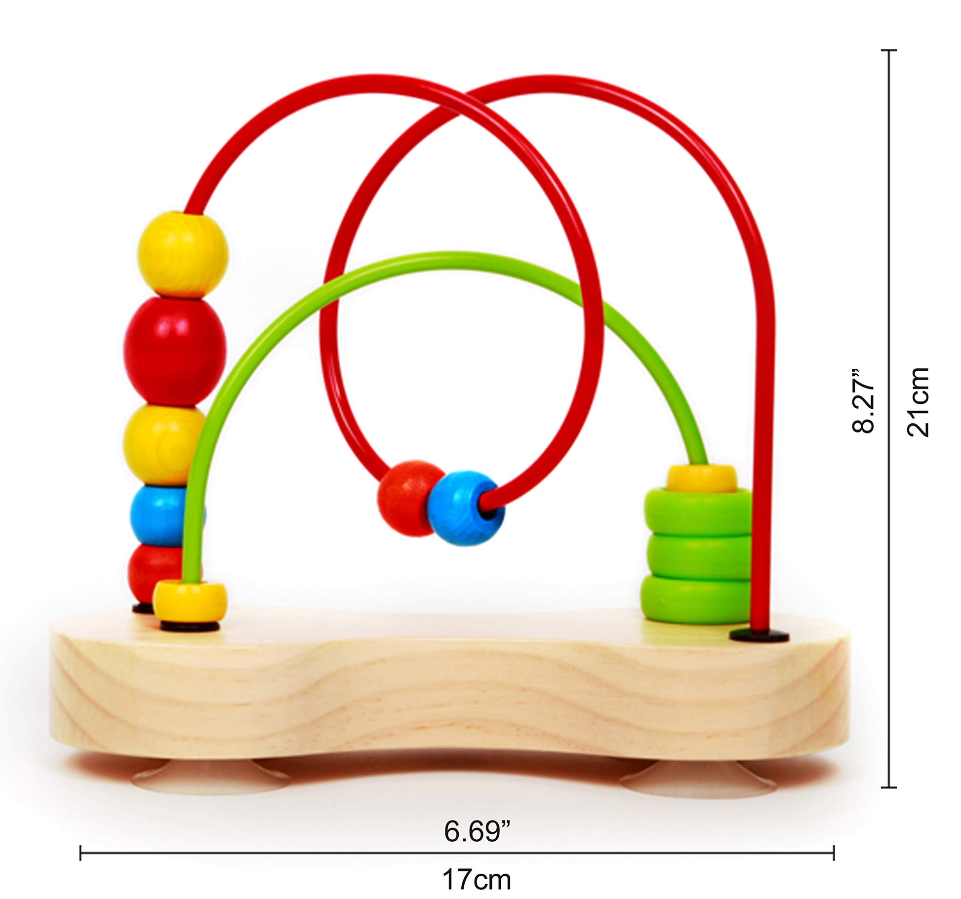 Hape Double Bubble Wooden Bead Maze | Award Winning Educational Wire Roller Coaster Sorting Puzzle Early Development Toy for Babies and Toddlers