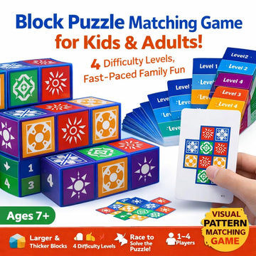 Puzzle Matching Games, Block Puzzle Games, Visual Recognition Matching Board Game, Family Night Board Game to Develop Kids Problem Solving Skills