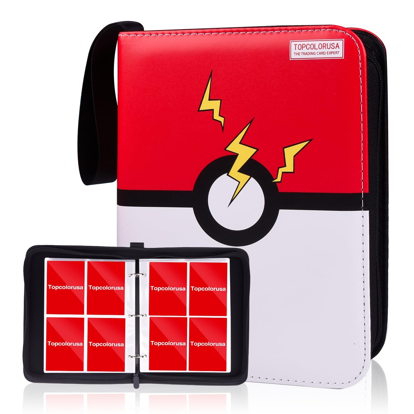 800 Card Binder 4 Pocket, Trading Card Holder Fits 800 Cards With 100 Removable Sleeves, Portable Collection Card Ablum, Game Card Case book With