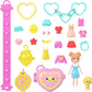 Polly Pocket Dolls & Pets Bracelet Keychain Playset, Fruit Themed Fashion Accessories and Bag Charms, Wearable Compact (Styles May Vary)
