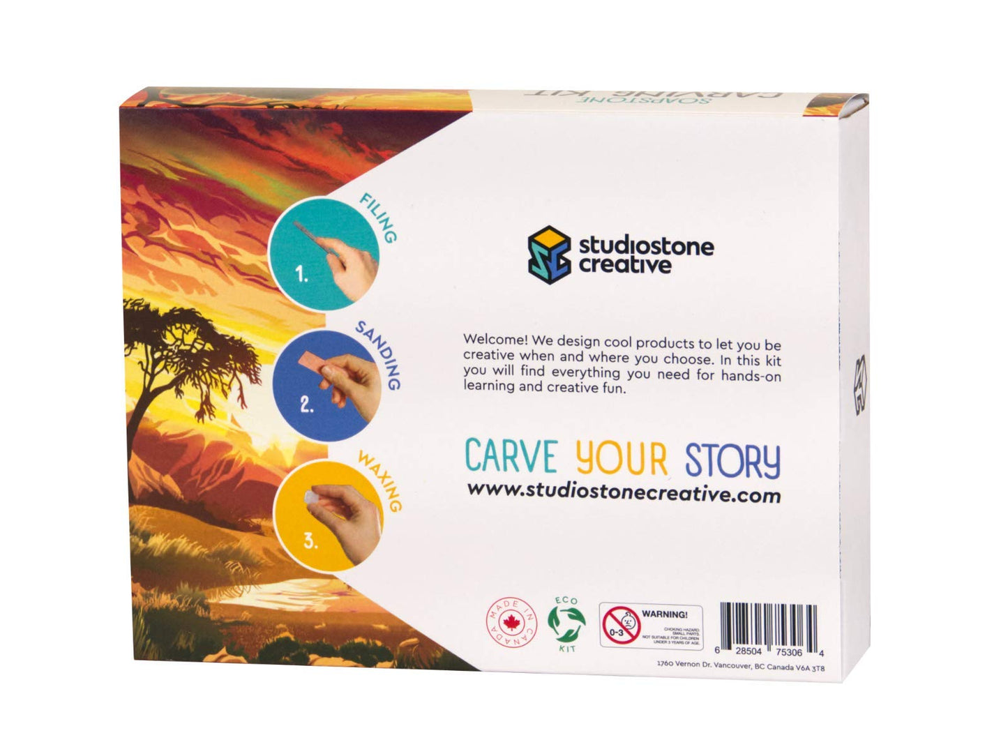STUDIOSTONE CREATIVE DIY Arts & Crafts Carving Kit Kids Adults Elephant Sculpture Soapstone