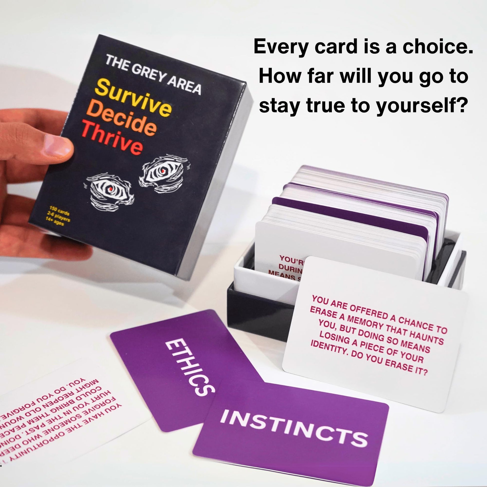 fa9eel The Grey Area Card Game - 150 Decision Making and Survival Questions for Adults, Teens, and Couples - Fun Party Game & Conversation Starter