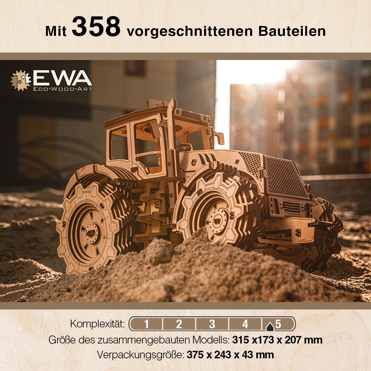 Eco Wood Art 3D Puzzle, Tractor (Tractor)