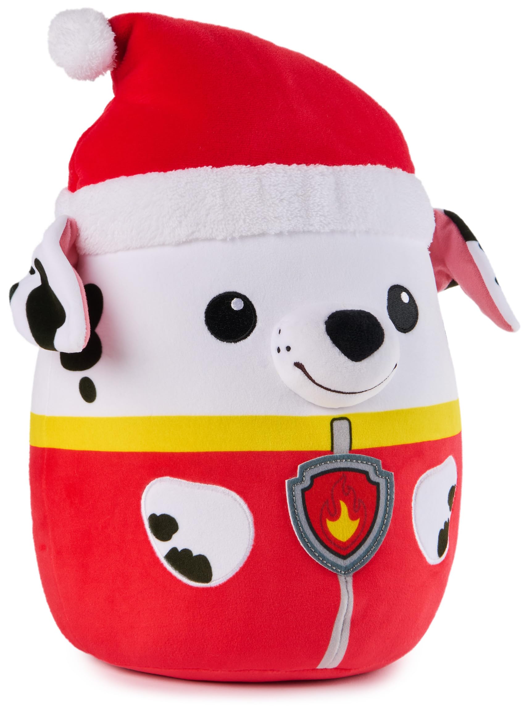 PAW Patrol Winter Holiday Marshall Squish Plush, Official Toy from the Hit Cartoon, Special Edition Squishy Stuffed Animal for Ages 1 and Up, 12”