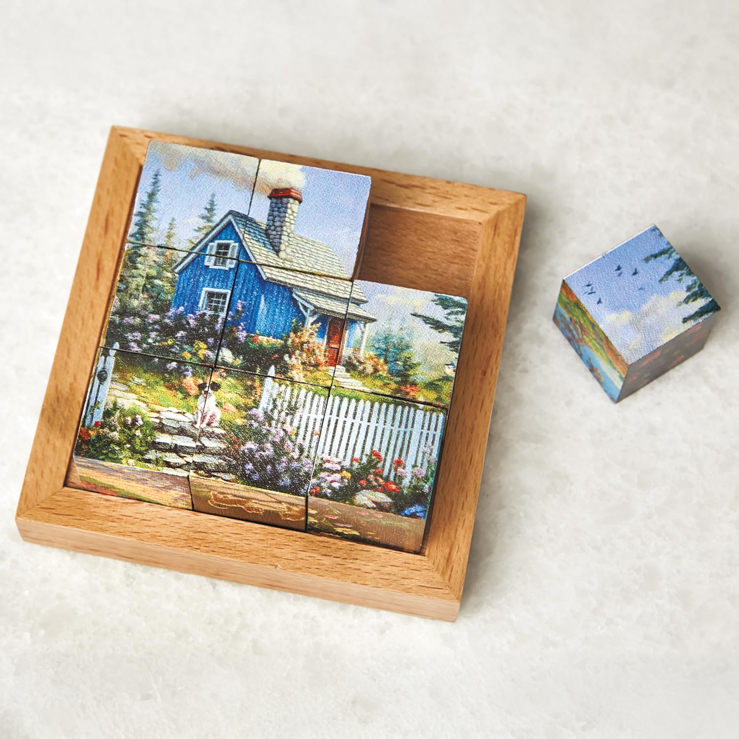 Bits and Pieces Wooden Block Puzzle - Seasons in the Country Tray Puzzle