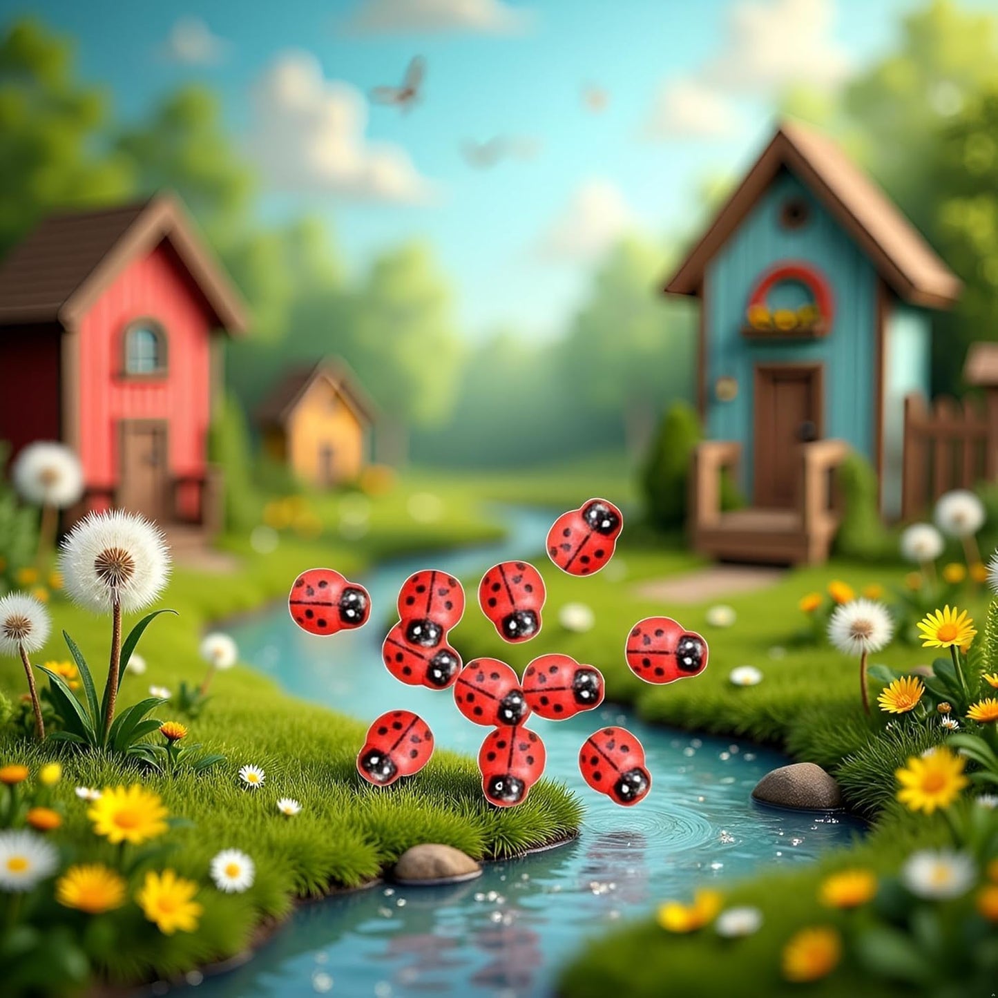 Mozff 20PCS Realistic Ladybug Figurines - 1 Inch Resin Garden Decor for Fairy Gardens, DIY Terrariums, Dollhouse Miniatures and Outdoor Landscape