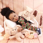 HOOMAI Lifelike Reborn Baby Dolls with Soft Body African American Realistic Girl Doll 22.8 Inch Best Birthday Gift Set