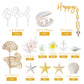 SeaShell Cake Decorations Under The Sea Cake Toppers with Starfish Shell Balls Coral for Summer Beach Birthday Supplies