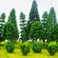 MOMOONNON 25pcs Model Trees Train Scenery Mixed Miniature Trees Artificial Wargame Fake Tree Model Railroad Diorama Supplies Scenery Landscape