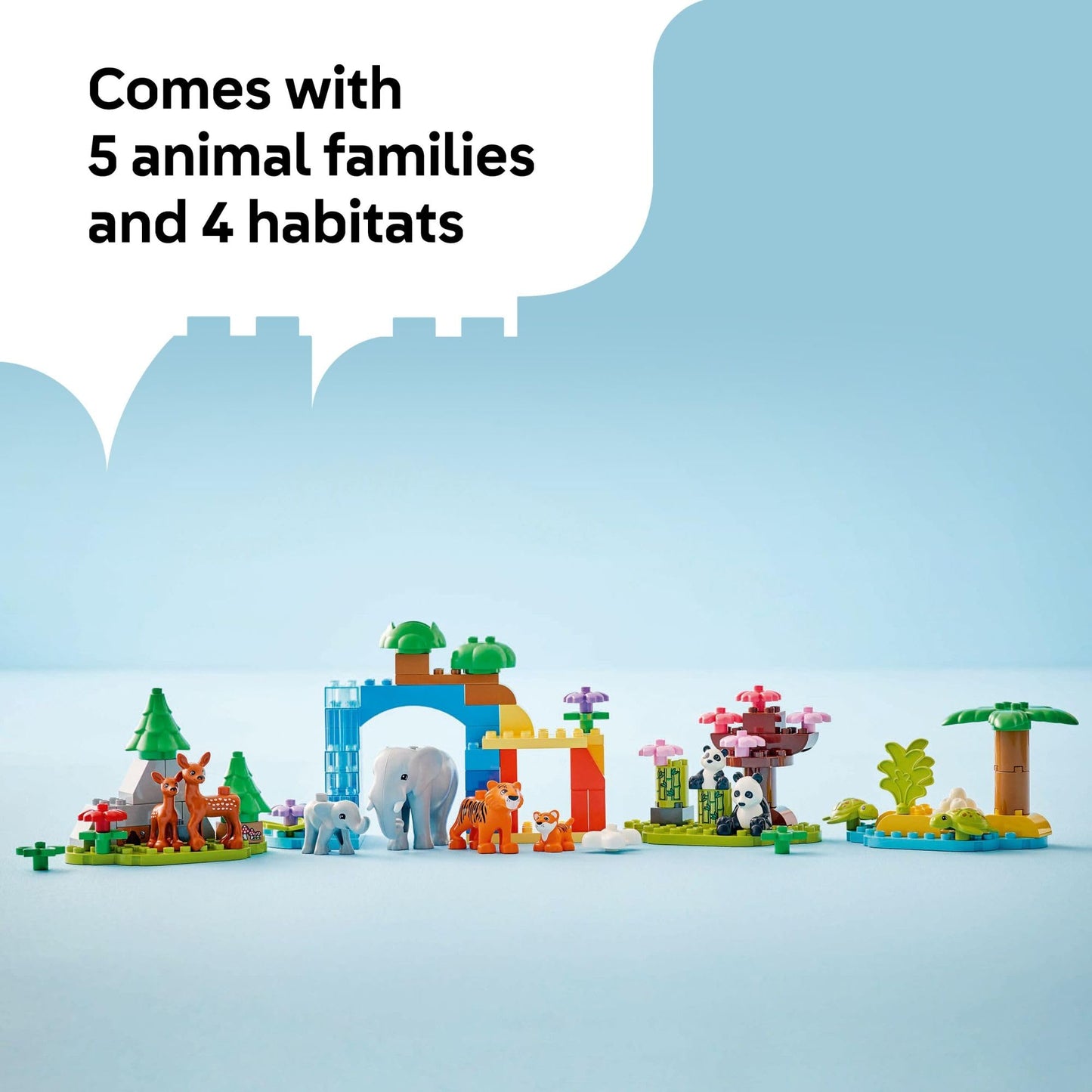 LEGO DUPLO Town 3 in 1 Wild Animal Families Building Toy Playset - Preschool Learning and Educational Toy for Toddlers, Boys and Girls, Ages 2+ -