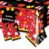 XXDecor 2 Pack Red Cartoon Birthday Party Tablecloths - Rectangular Disposable Plastic Table Cover for Baby Shower Boys 1st 2nd 3rd 4th 5th 6th