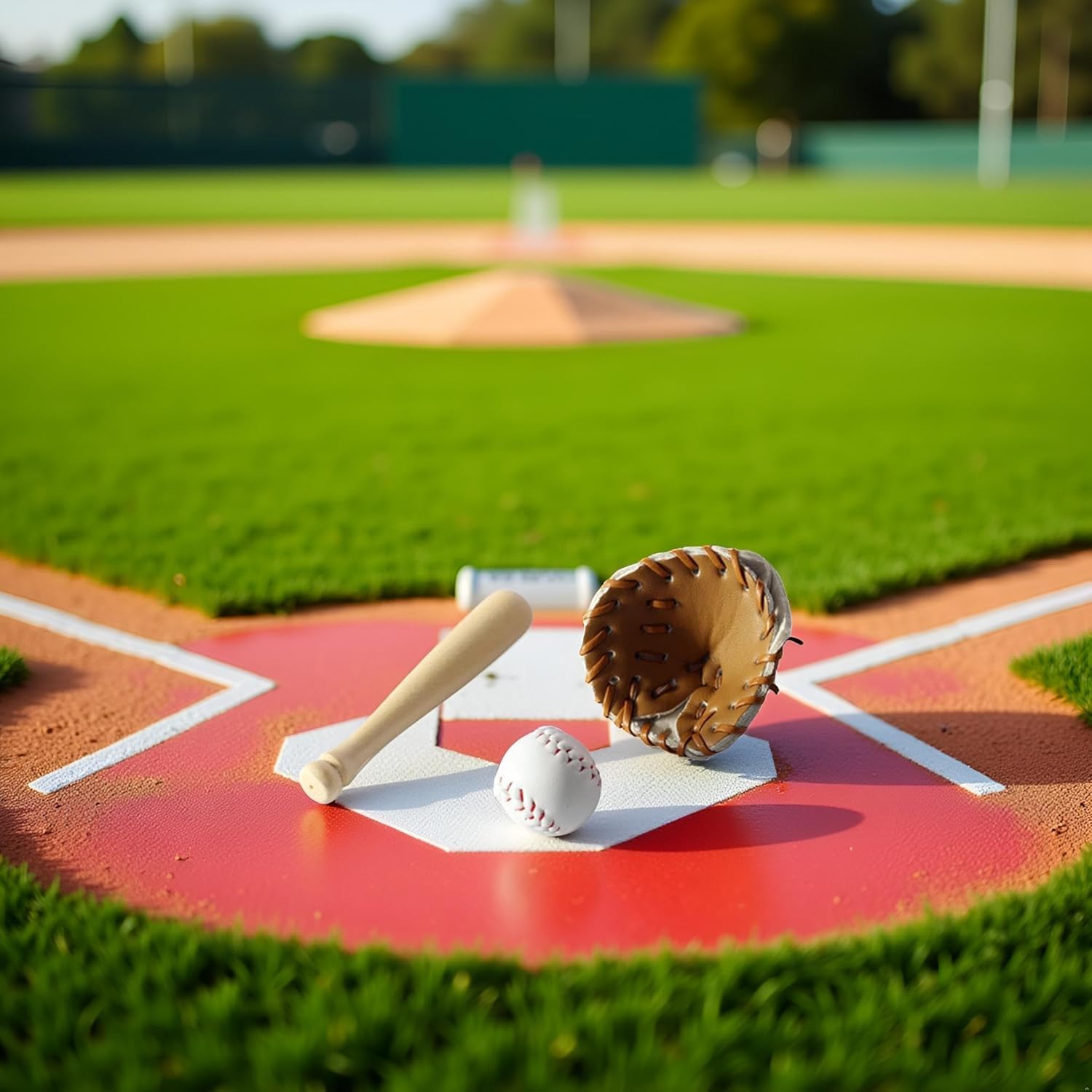 3Pcs/Set Khaki Dollhouse Baseball, 1/12 Scale Miniature Accessories, Wood Miniature Baseball Glove Set for Scene Decor