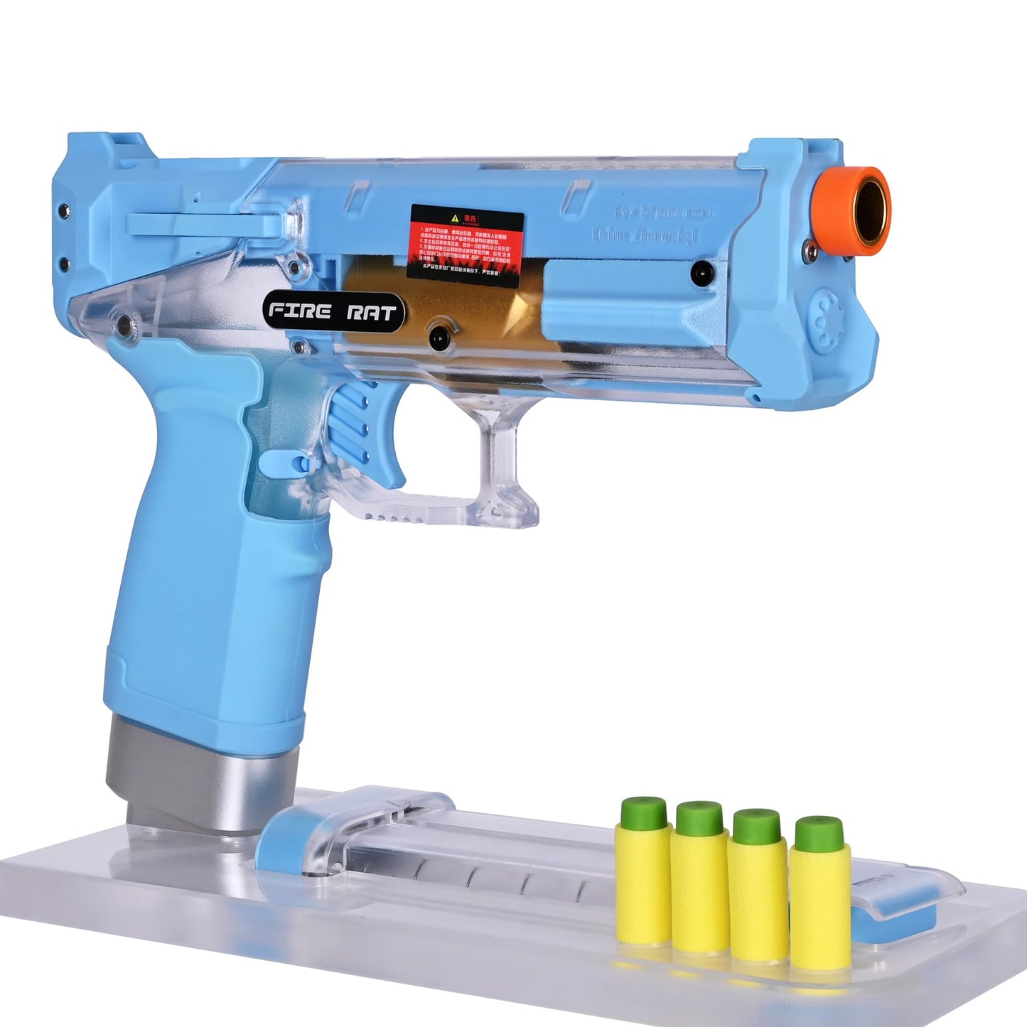 Zhenweiqi Fire Rat Blaster, ZWQ S200 Half Length Dart Pistol Long-Range High Precision Powerful Launcher 1.6mm Spring Ages 14+ (Blue)