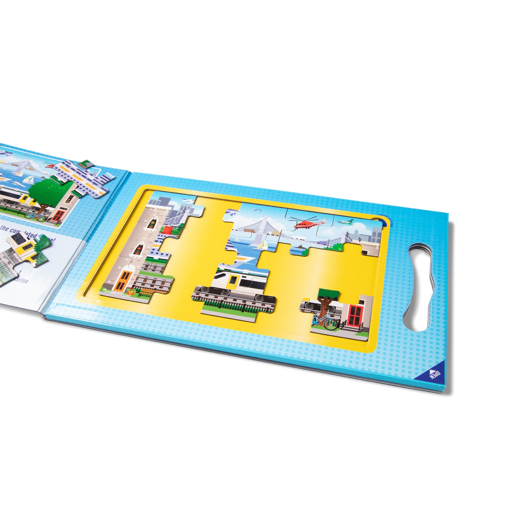 Melissa & Doug Take-Along Magnetic Jigsaw Puzzle Set - Vehicles (2 x 15 Piece) Travel Activity Toy for Preschoolers and Kids Ages 3+
