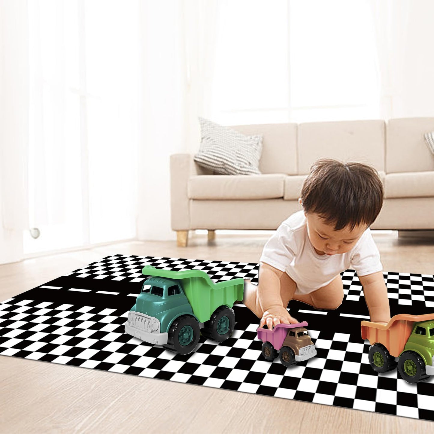 YWQIPABA Race Car Plastic Tablecloths Party Supplies,2Pcs 54 x 108 Inch Racing Checkered Flag Tablecovers for Kids Boys Two Fast Birthday,Race Car