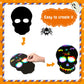 MGparty 24PCS Halloween Scratch Masks Craft Kit Rainbow Magic Scratch Paper Art for Kids Classroom Activities Birthday Party Favors School Art DIY