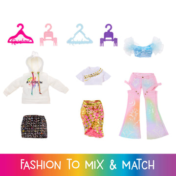 Rainbow High Amaya’s Rainbow Closet Playset + Exclusive Rainbow Doll, Bonus Fashion and Shoes, Purses, Hangers, Clothes Rack, Shelves, Kids Gift Ages