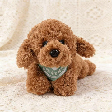 KIRIGAMI Dog Stuffed Animal, Golden Doodle Puppy Plush Toy with Realist Weighted Soft dog stuffed gift for kids?11 inches (Brown Color)