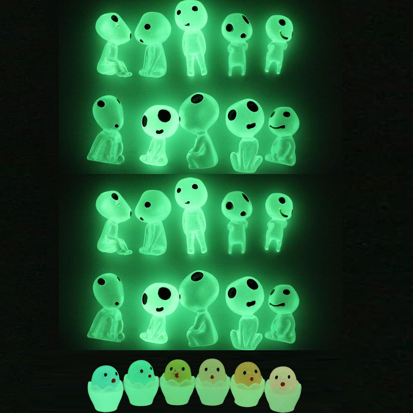 Qingo Fairy Garden Accessories Tree Elves Glow in Dark Garden Alien Decor Miniatures Luminous Ghost kit for Micro Landscape Garden Decoration Patio