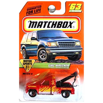 Matchbox 1998 Motor Sports GMC Wrecker Tow Truck Red and Yellow #63