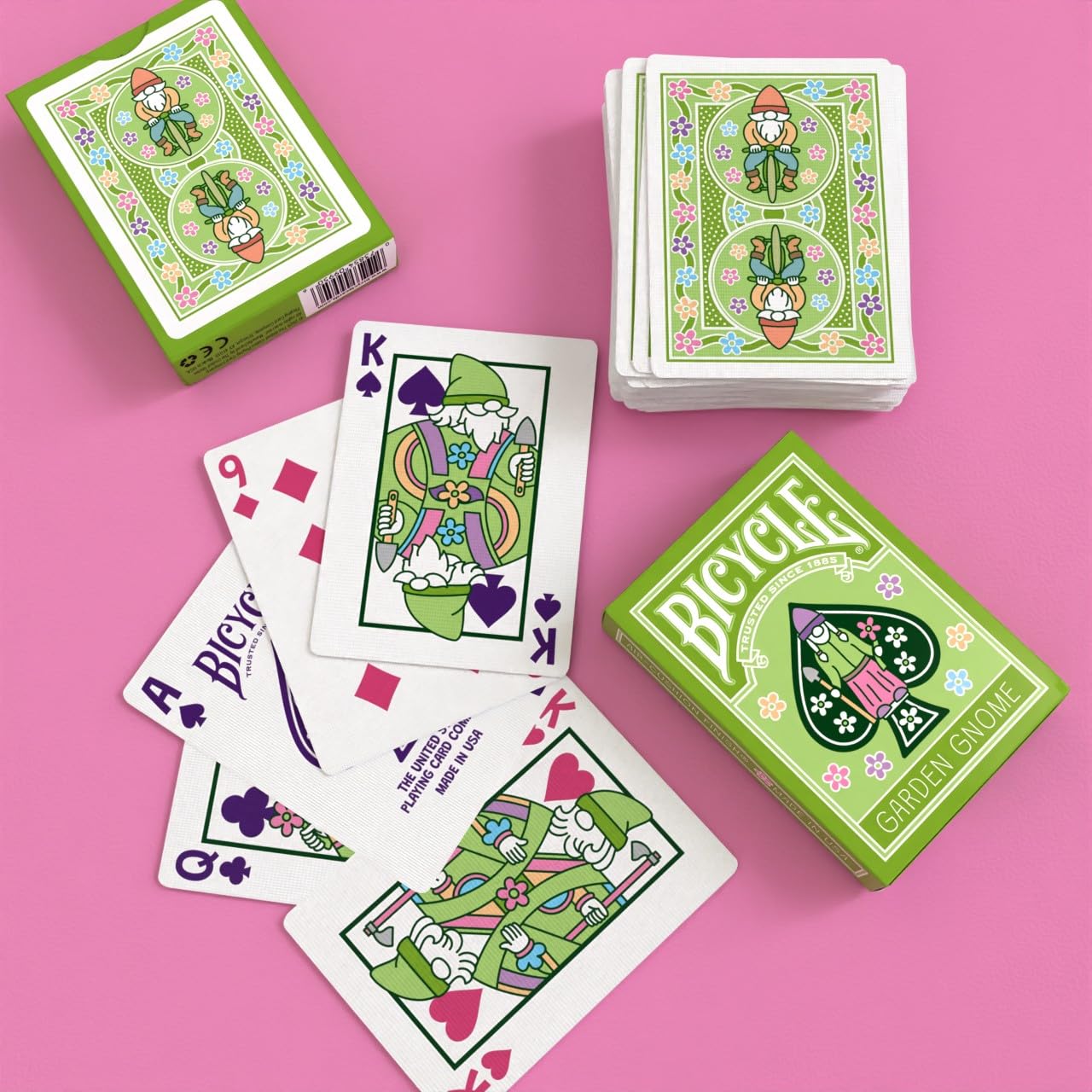 Bicycle Garden Gnome Playing Cards - Cute and Collectible Lawn Gnome Statue Décor Inspired Toys Deck of Card Game for Family Game Night or Easter