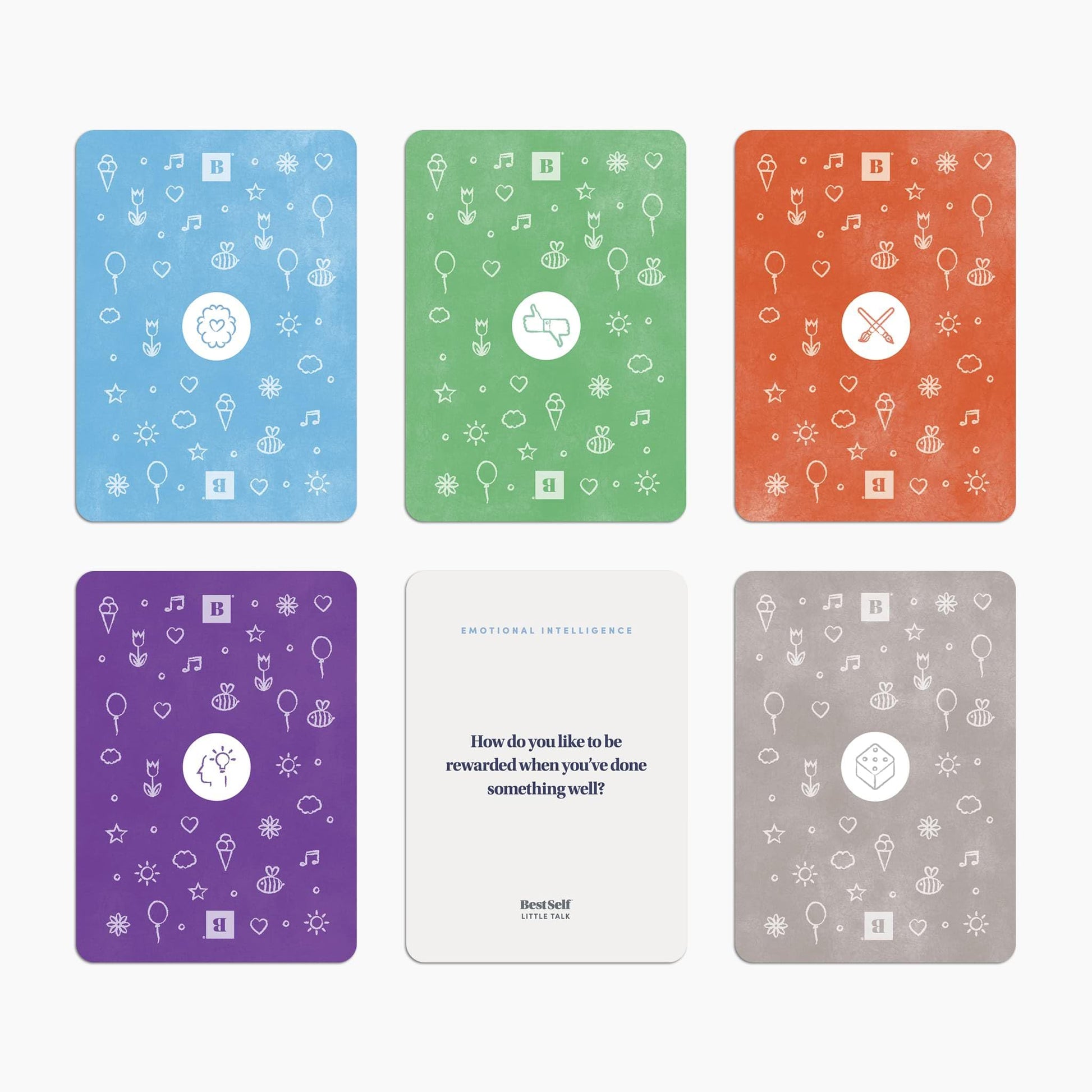Little Talk Conversation Cards for Kids - 170 Prompts for Social Skills, Family Games, Travel & Therapy - BestSelf Deck for Ages 4-12, ADHD Tools