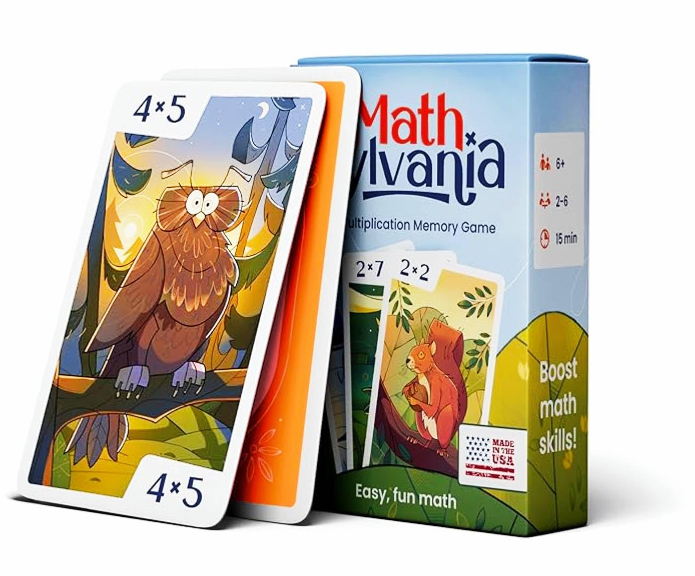 Homeschool Multiplication Memory Card Game - MathSylvania | Family Game Night Learning Game | Made in USA