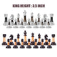 VAMSLOVE Chess Set Large 16''/42cm Folding Wooden Board with Deluxe Weighted Acrylic Chess Pieces - 3.5" King with Storage Slots for Adults House