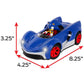NKOK Team Sonic Racing 2.4GHz Radio Control Toy Car with Turbo Boost - Sonic the Hedgehog 601, Features Working Lights, Adjustable Front Wheel