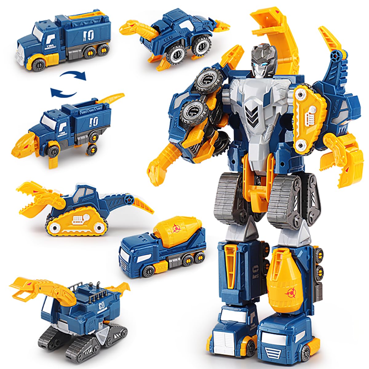 QUERCITRON Construct Truck Dinosaur Transform Toy Robot Car Magnet Vehicle
