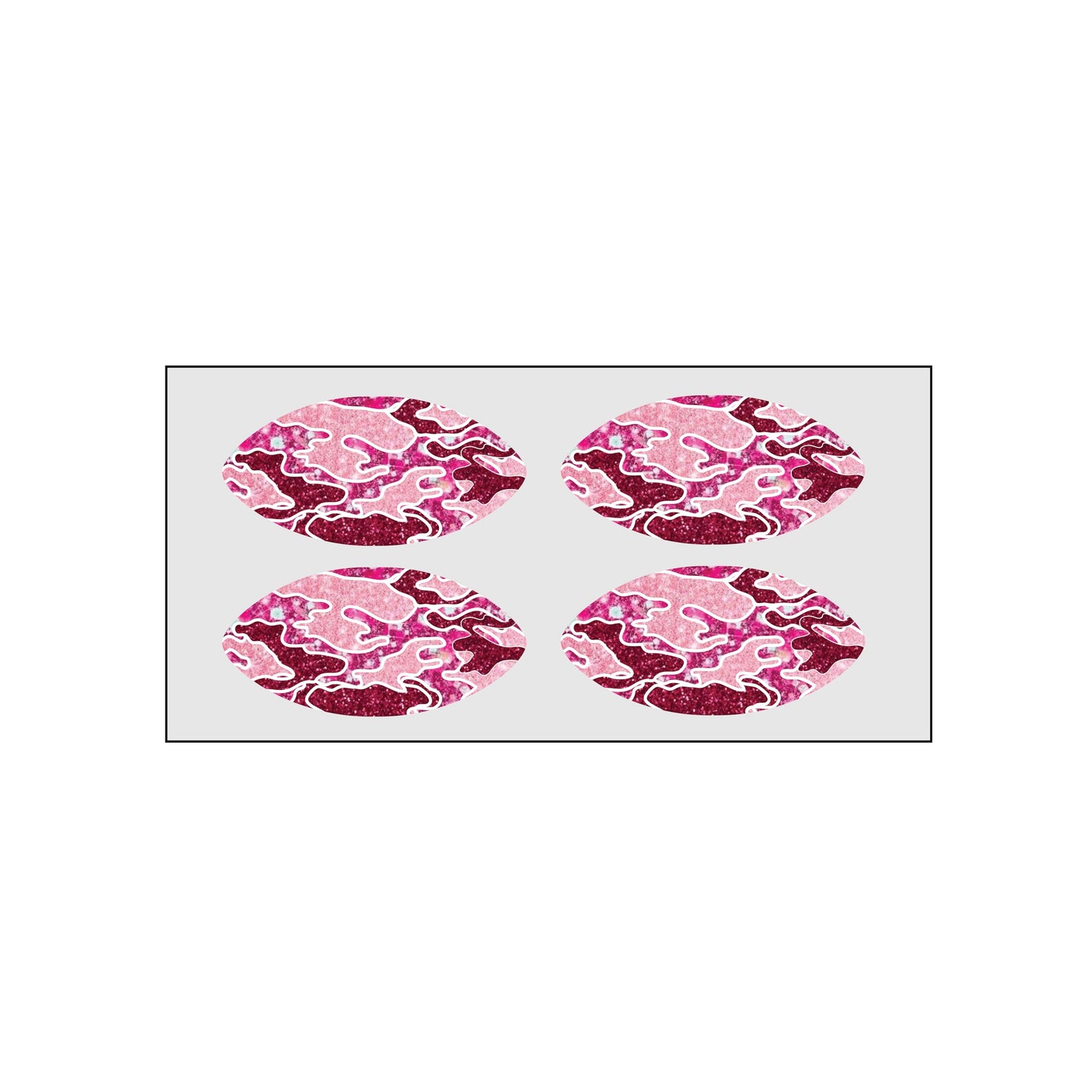 EyeBlack Glitter Pink Camo Face Stickers - 8 Oval Shaped Stickers - Easy to Use Decals for Festivals, Parties, Cowboy