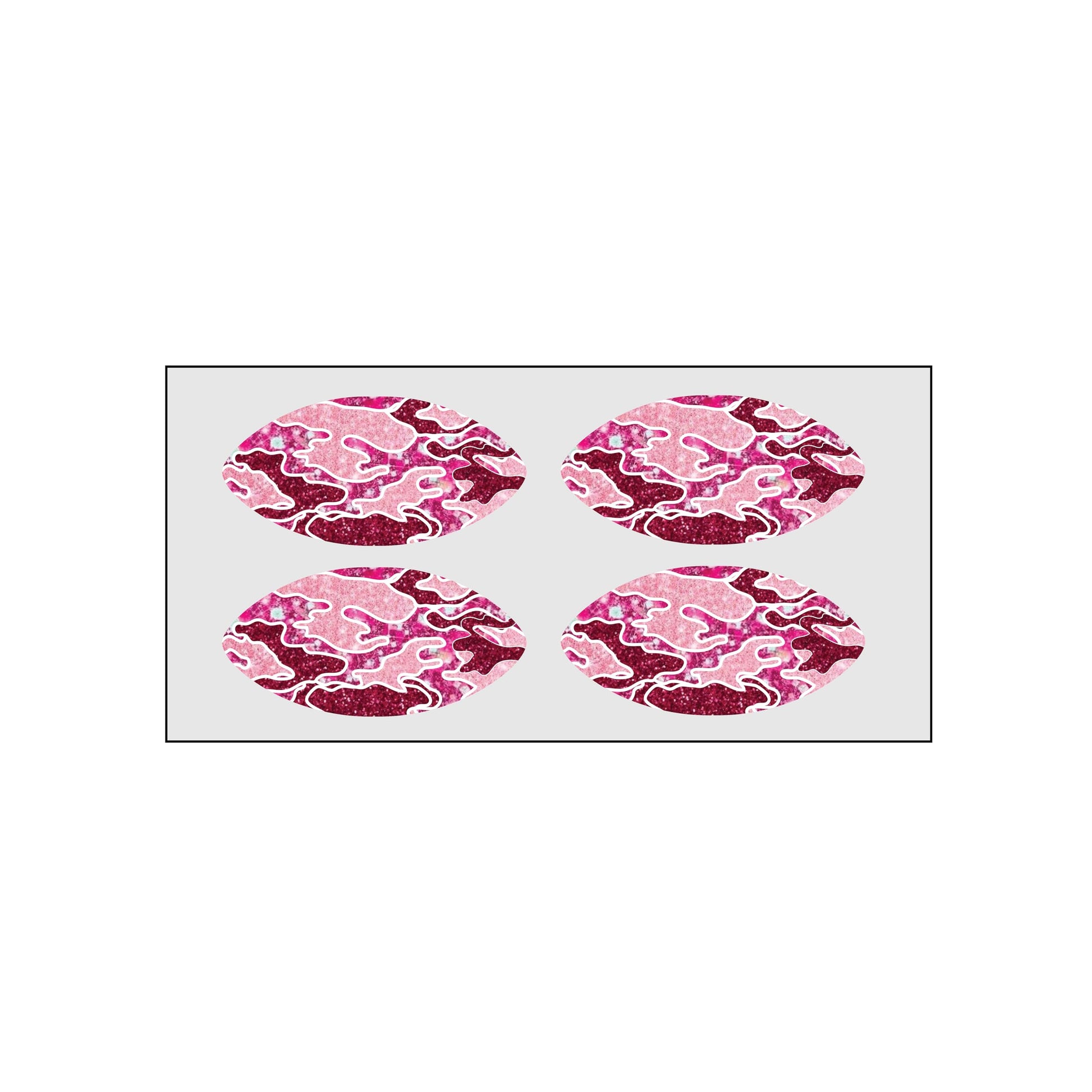 EyeBlack Glitter Pink Camo Face Stickers - 8 Oval Shaped Stickers - Easy to Use Decals for Festivals, Parties, Cowboy