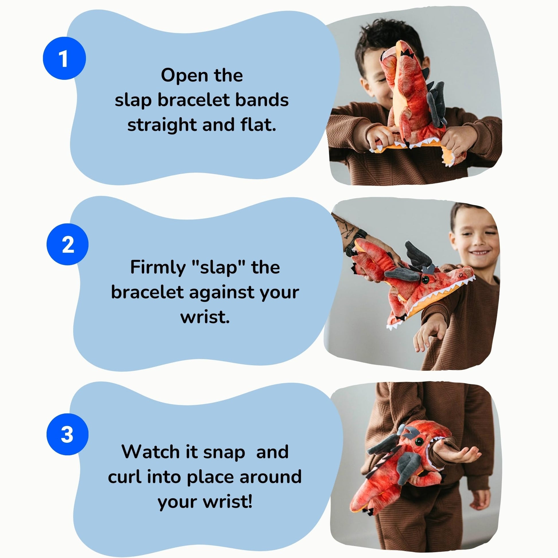 The Petting Zoo Fox Stuffed Animal Plushie Slap Bracelet, Gifts for Kids, Slapstix Wildlife Animals, Fox Plush Toy, 10 inches