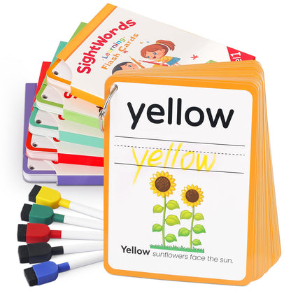 DEGIDEGI Big Size Sight Words Flash Cards Kindergarten, 250 Dolch Sight Words Game with 5 Levels, Preschool Toddler Flash Card for Writing Reading