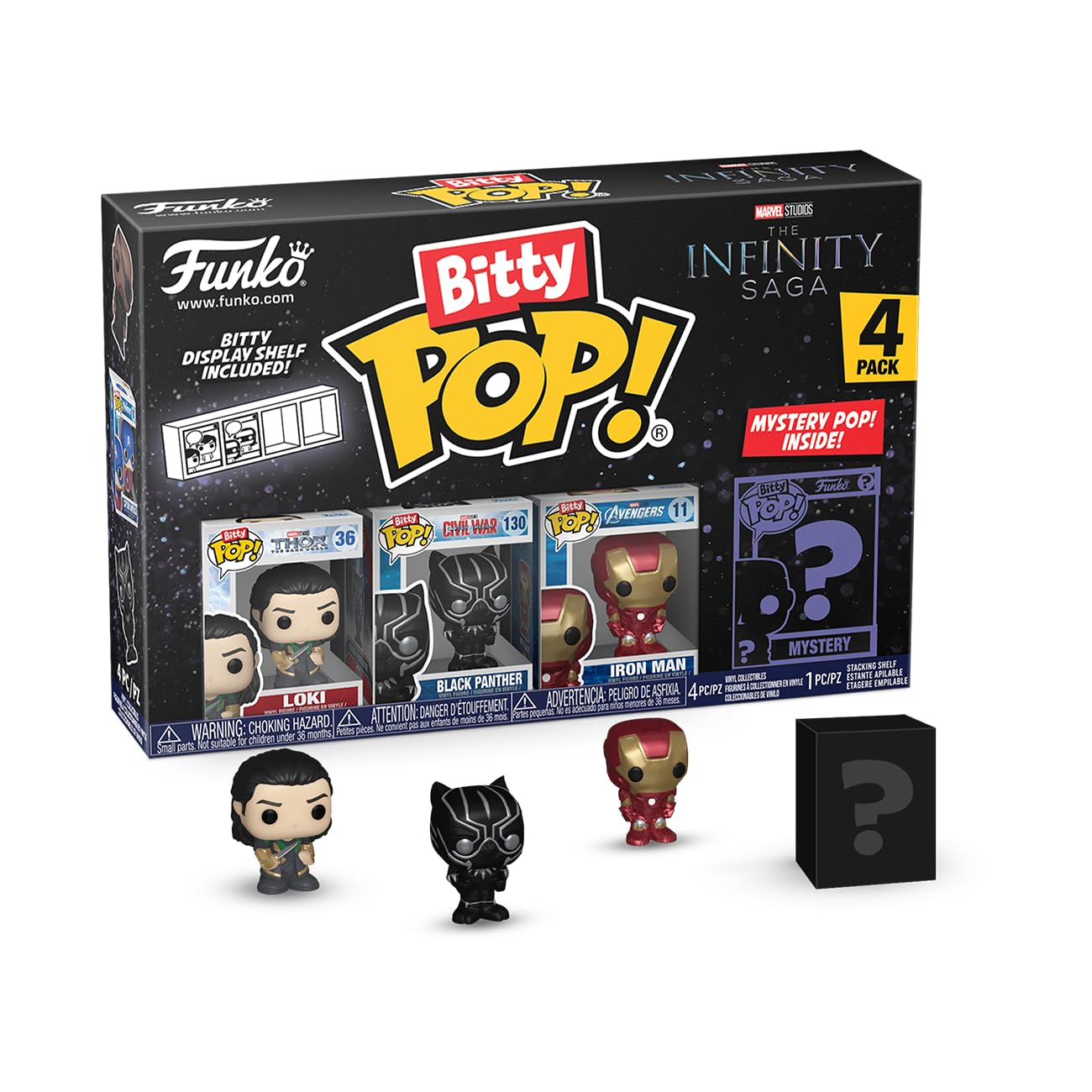 Funko Bitty POP! Marvel - Thor and A Surprise Mystery Mini Figure - 0.9 Inch (2.2 Cm) - Marvel Comics Collectable - Stackable Display Shelf Included