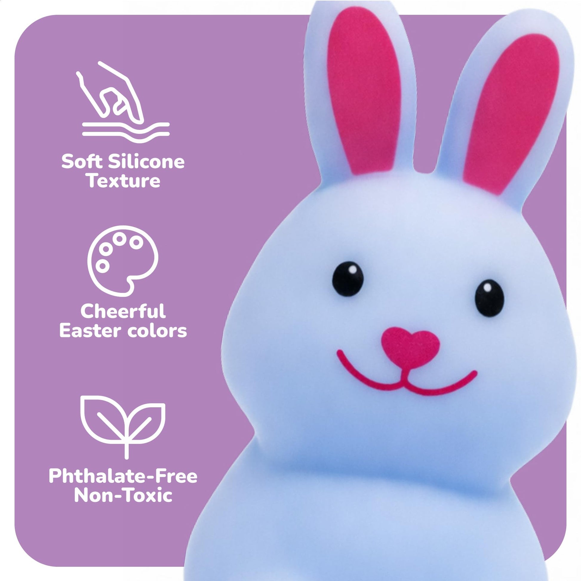 ArtCreativity TubZee Easter Basket Stuffers for Toddlers, Mold Free No Hole Bath Toys, Soft Squeezable for Baby, Gifts for Kids 6 Month+, 6-Pack