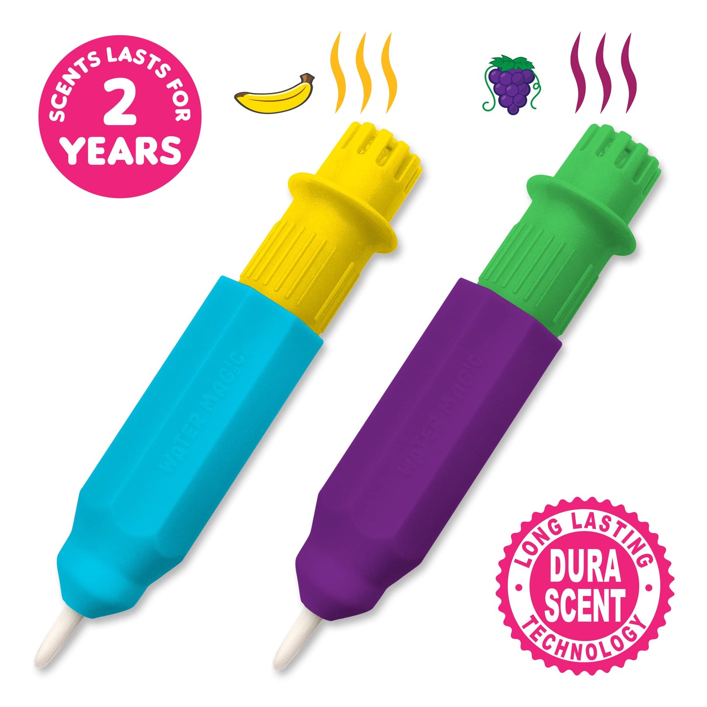 Scentco Water Magic - Patented Gourmet Scented Reusable Water Reveal Activity Books - No Mess, All Fun (Grape Kingdom and Construction)