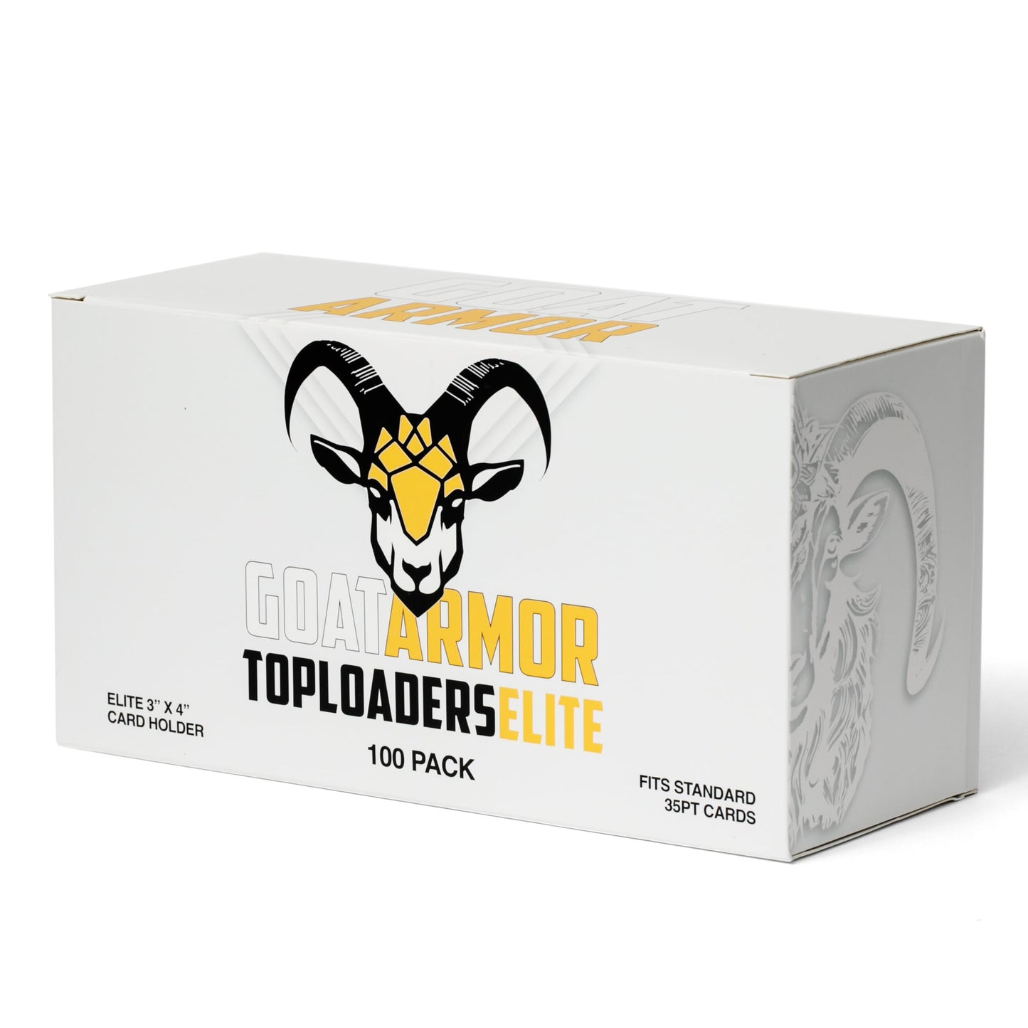 Goat Armor Elite 100% UV Ultra Clear Seamless Toploaders for 35pt Standard Cards - 3" x 4" Rigid Card Holders (100 Toploaders)