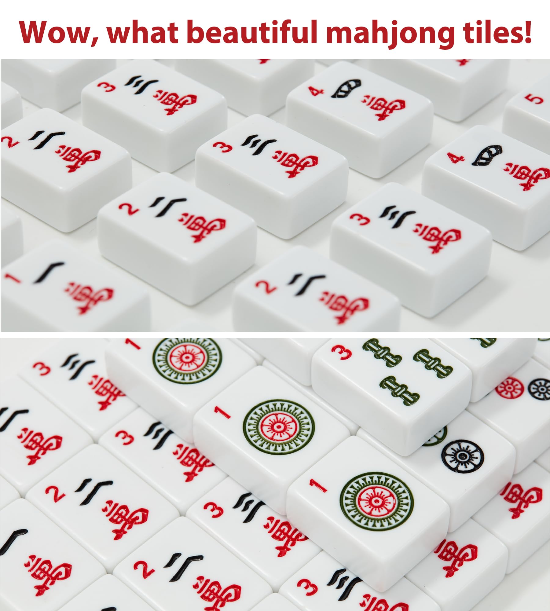 CIGOCIVI 166 American Mahjong Tiles Only with Portable Bag & 3 Dice, 1.2" Mahjong Set for Party, Gift for Friends or Family (Blue)
