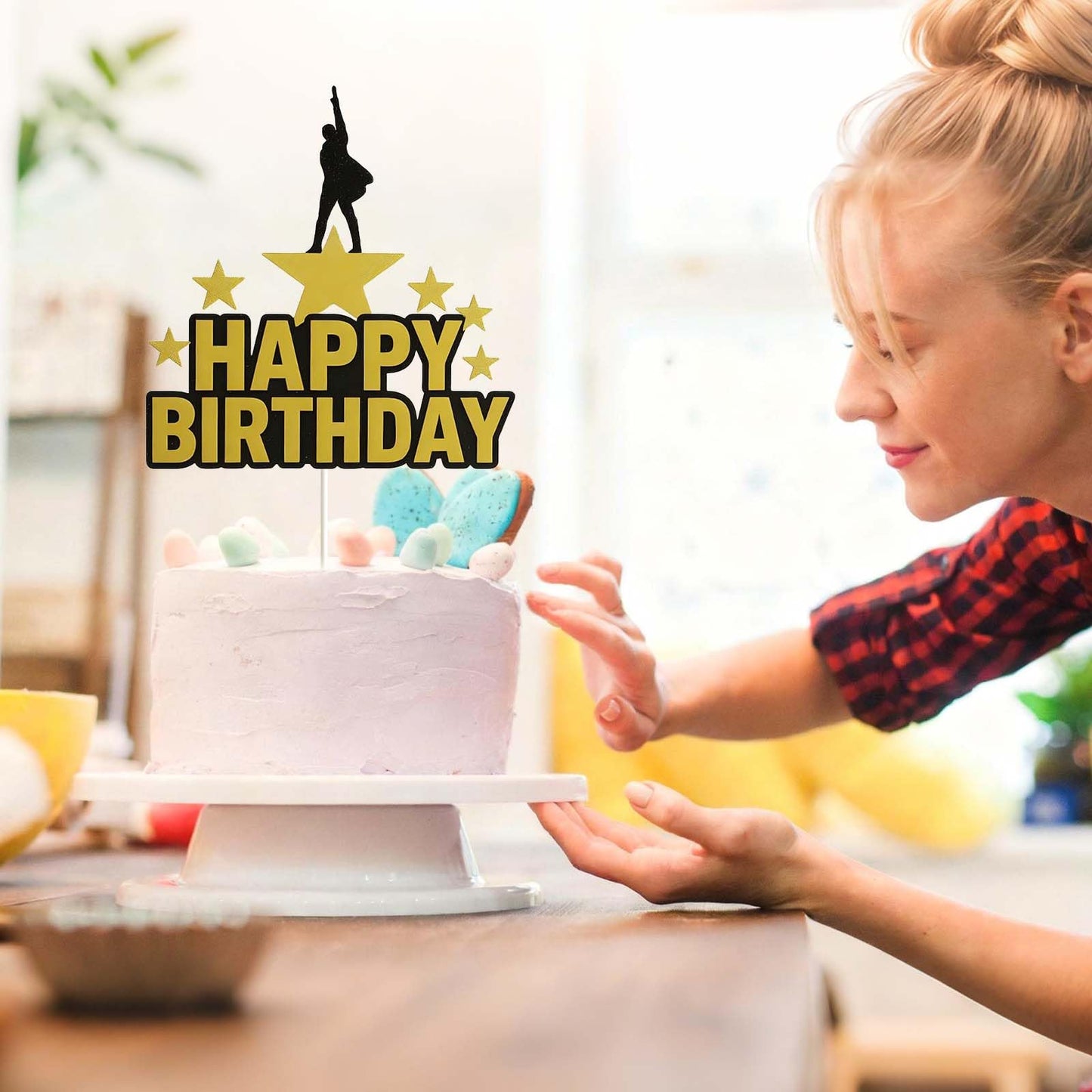 Vozekrod Broadway Musical Cake Topper - Theater Star Birthday Decoration, Musical Party Supplies for Kids & Adults